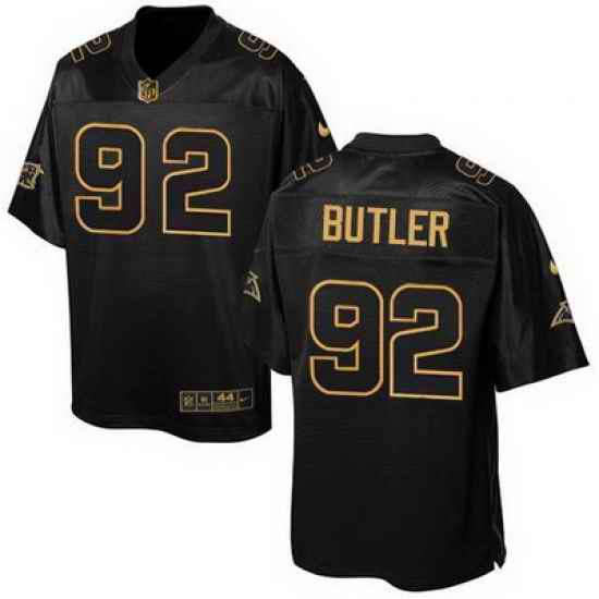 Nike Panthers #92 Vernon Butler Black Mens Stitched NFL Elite Pro Line Gold Collection Jersey